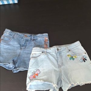 2 pairs Cat and Jack Jean shorts girls XL 14/16